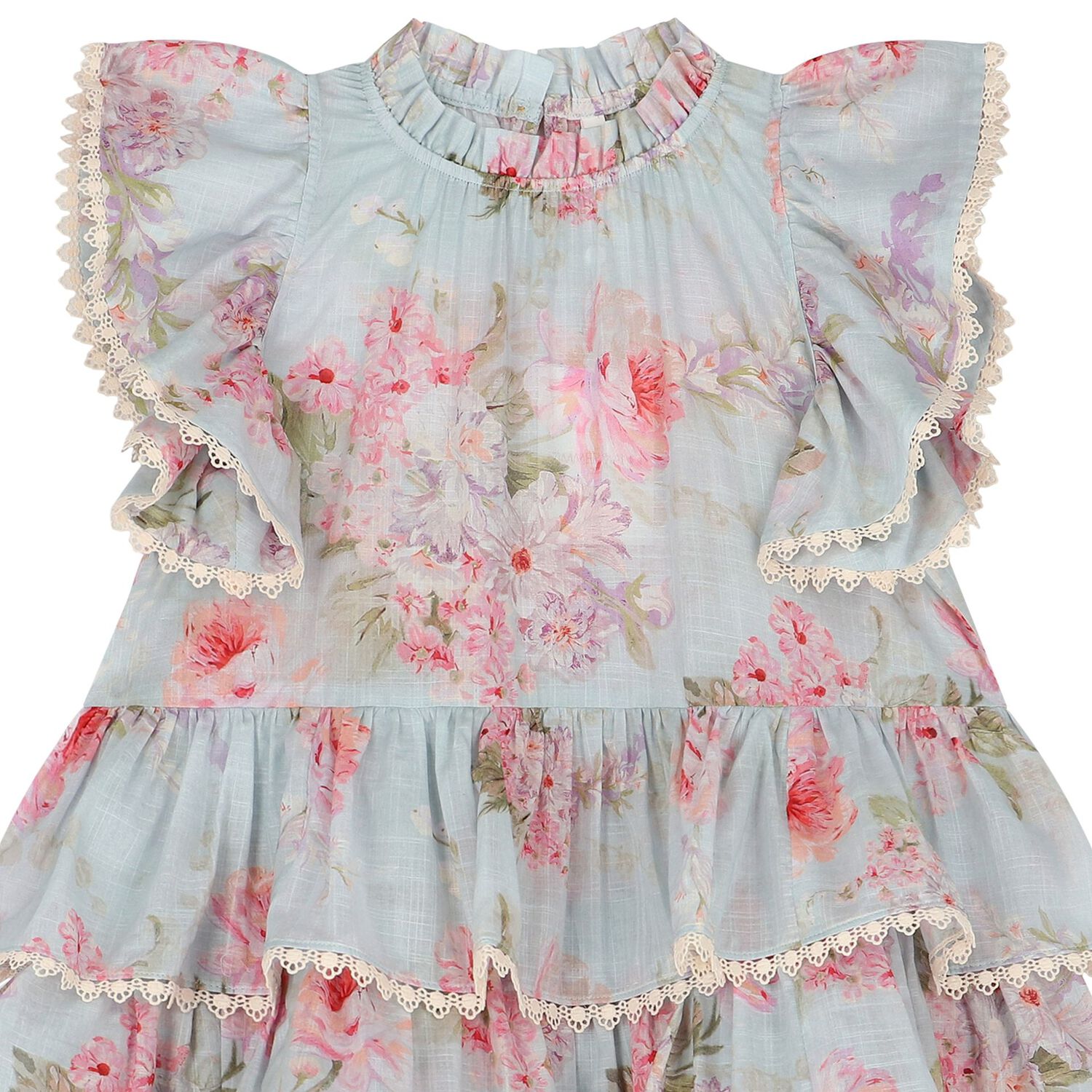 Girls Blue Floral Dress, 1, hi-res image number null