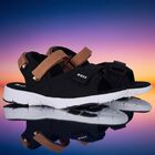 Boys Black& Beige Logo Sandals, 1, hi-res