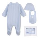 Baby Boys Blue Logo Babygrow Gift Set, 1, hi-res