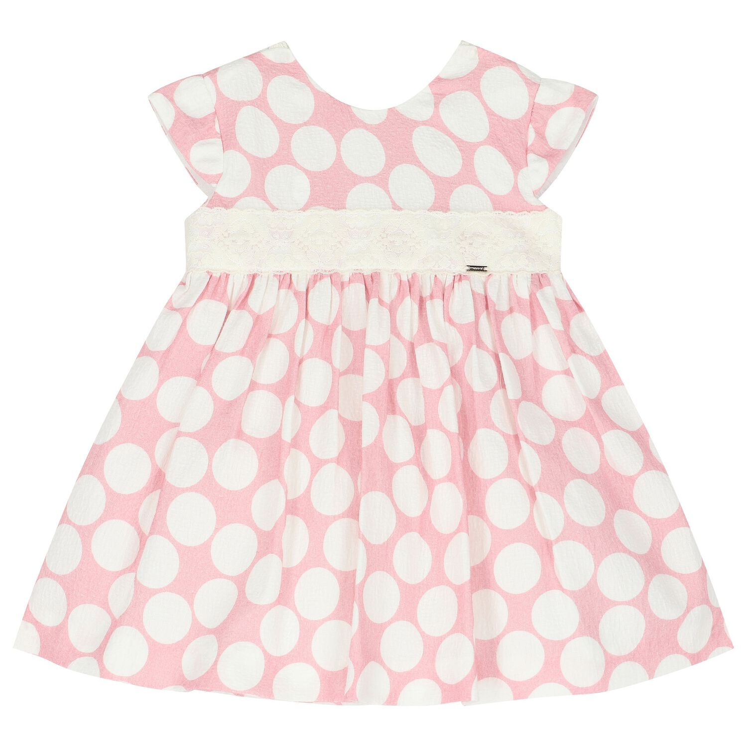 Younger Girls Pink Polka Dot Dress, 1, hi-res image number null