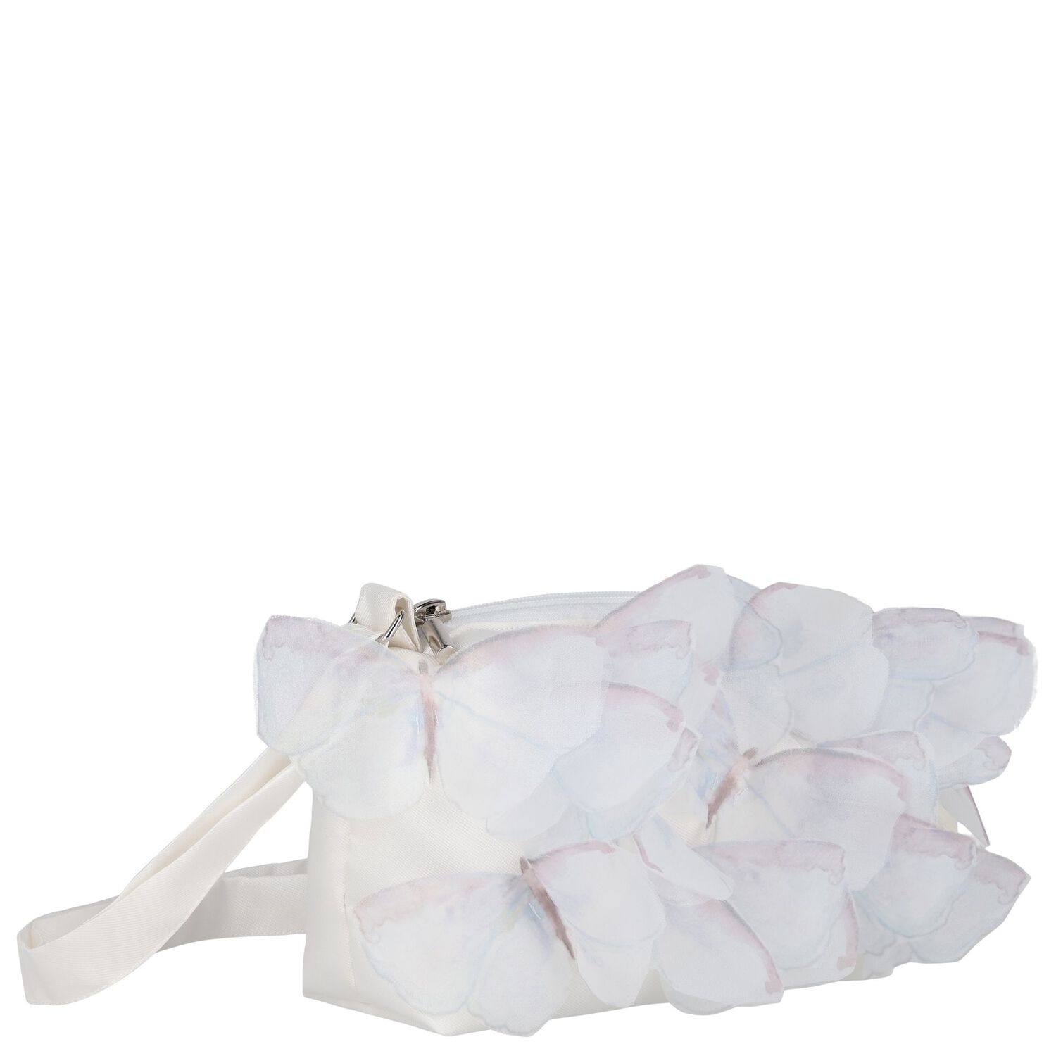 Girls White Butterfly Bag, 2, hi-res