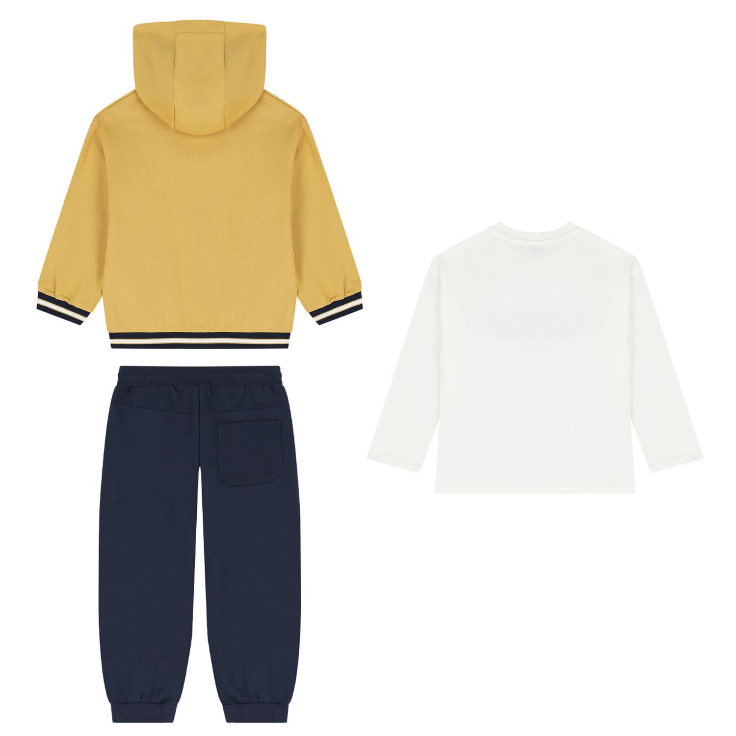 Boys White, Yellow & Navy Blue Racing Car Tracksuit ( 3 Piece ), 3, hi-res