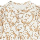 Baby Girls White & Gold Babygrow, 1, hi-res