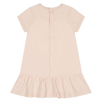 Younger Girls Pink Faux Fur Teddy Bear Dress