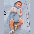 Baby Boys Blue Romper & Hat Set, 1, hi-res