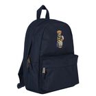 Boys Navy Blue Canvas Polo Bear Backpack ( 40cm ), 1, hi-res