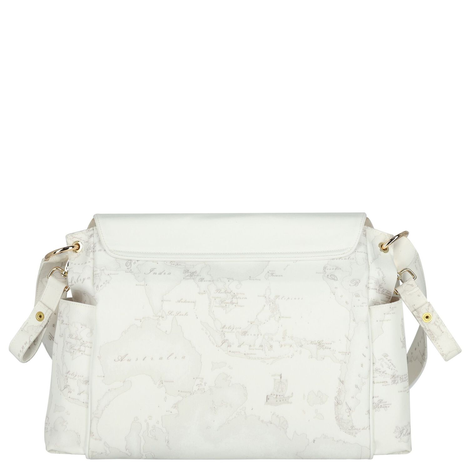 Baby Girls Ivory & Beige Geo Map Baby Changing Bag, 1, hi-res