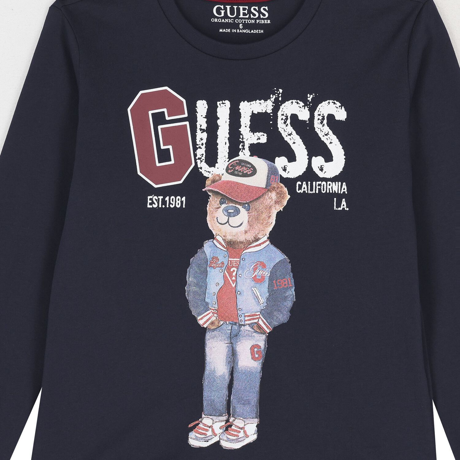 Boys Navy Blue Teddy Bear Long Sleeve Top, 4, hi-res image number null