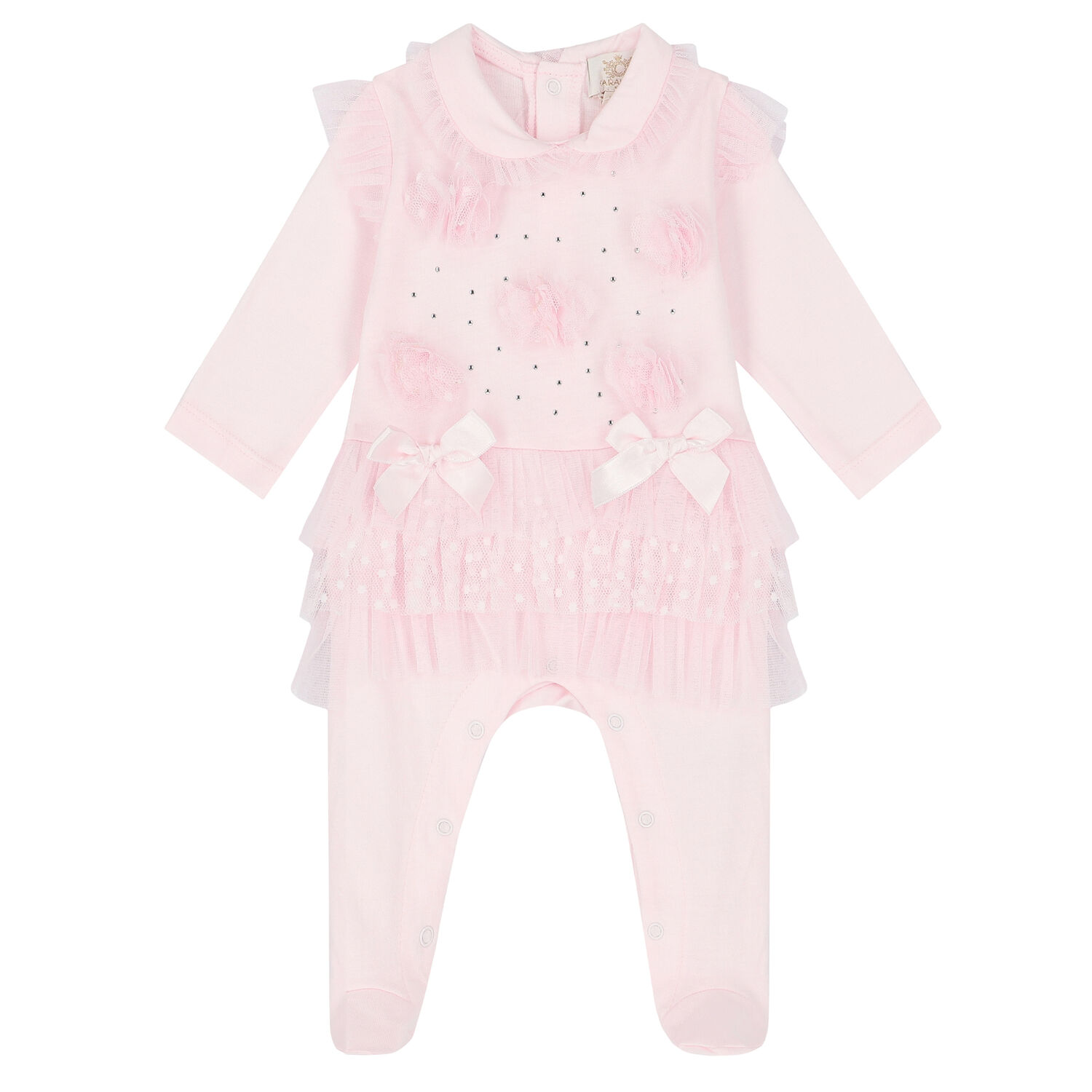Baby Girls Pink Embellished Babygrow Set, 1, hi-res