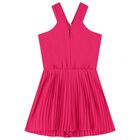 Girls Pink Pleated Playsuit, 1, hi-res