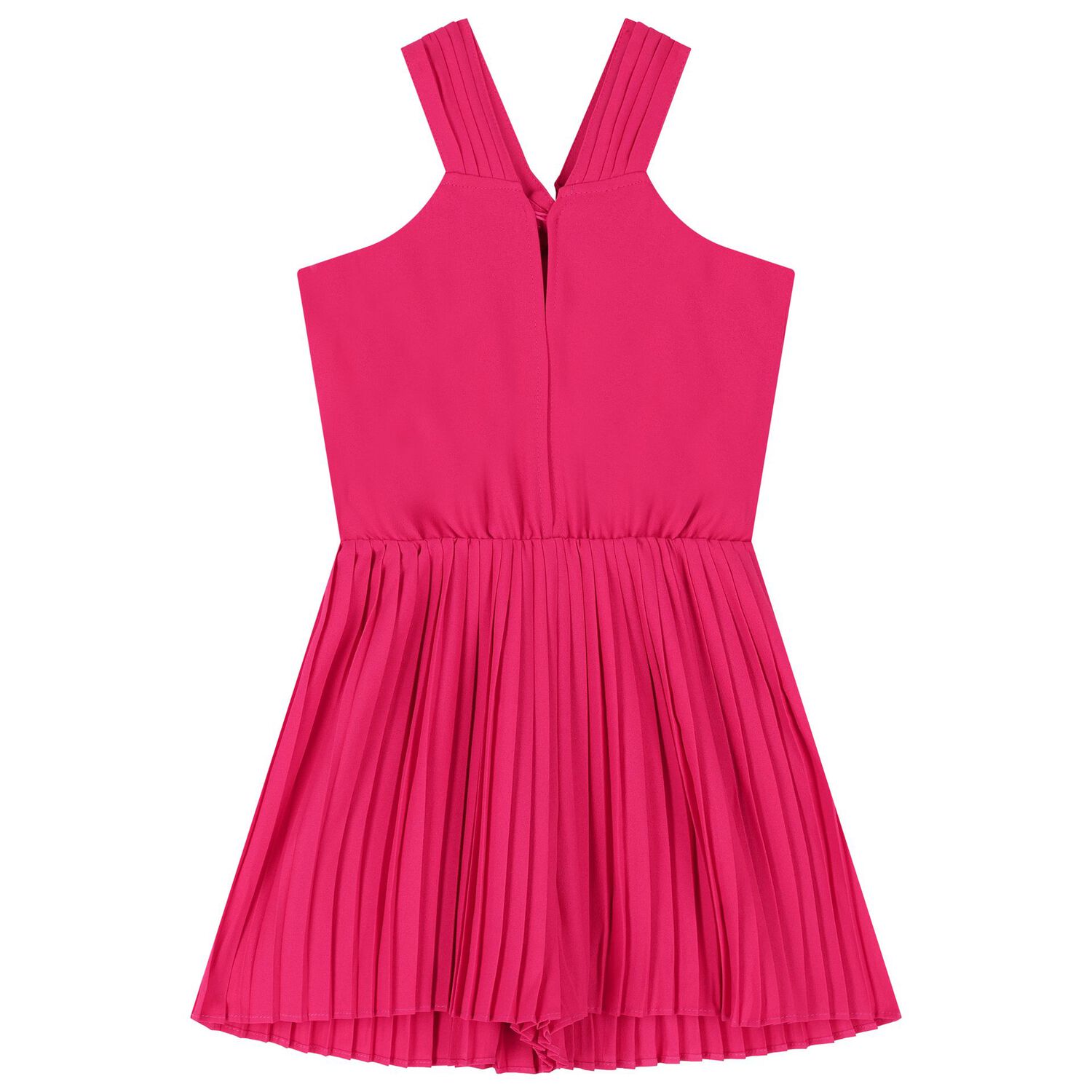 Girls Pink Pleated Playsuit, 1, hi-res