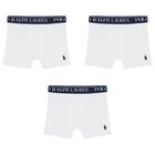 Boys White Logo Boxer Shorts (3-Pack), 4, hi-res
