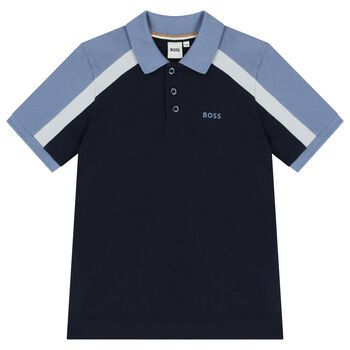 Boys Navy Blue Logo Polo Shirt