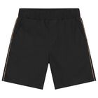 Boys Black Logo Shorts, 1, hi-res