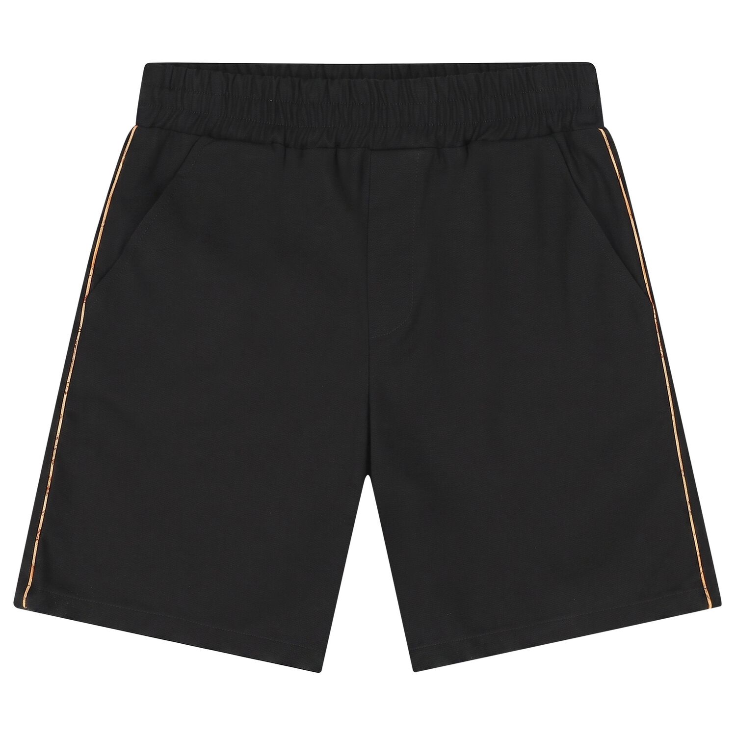 Boys Black Logo Shorts, 1, hi-res