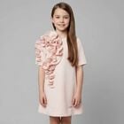 Girls Pink Ruffled Satin Dress, 1, hi-res