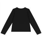 Girls Black Embellished Stars Long Sleeve Top, 1, hi-res