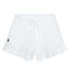 Girls White Logo Shorts, 1, hi-res