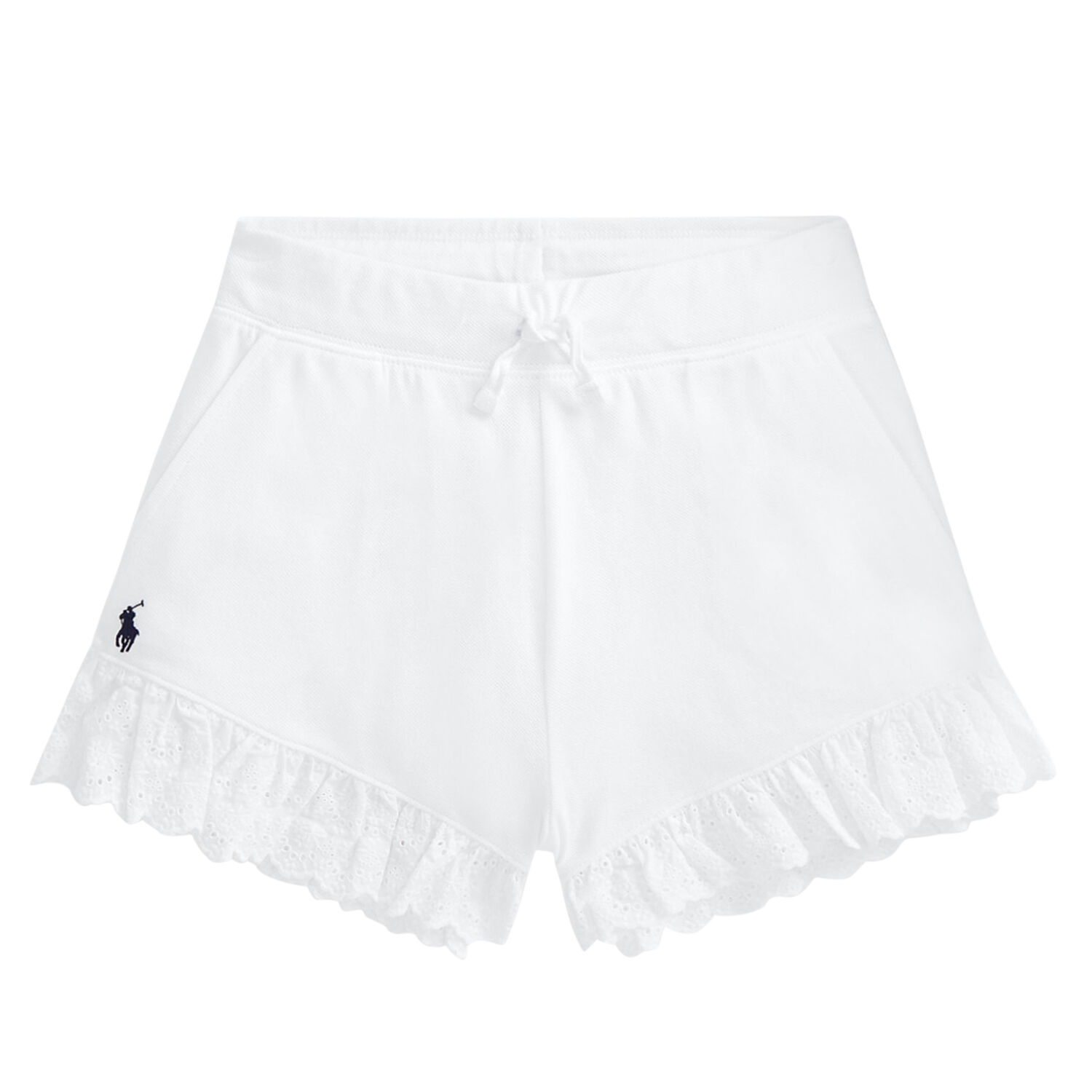 Girls White Logo Shorts, 1, hi-res