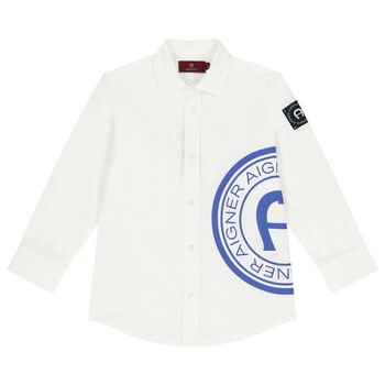 Boys White Logo Shirt