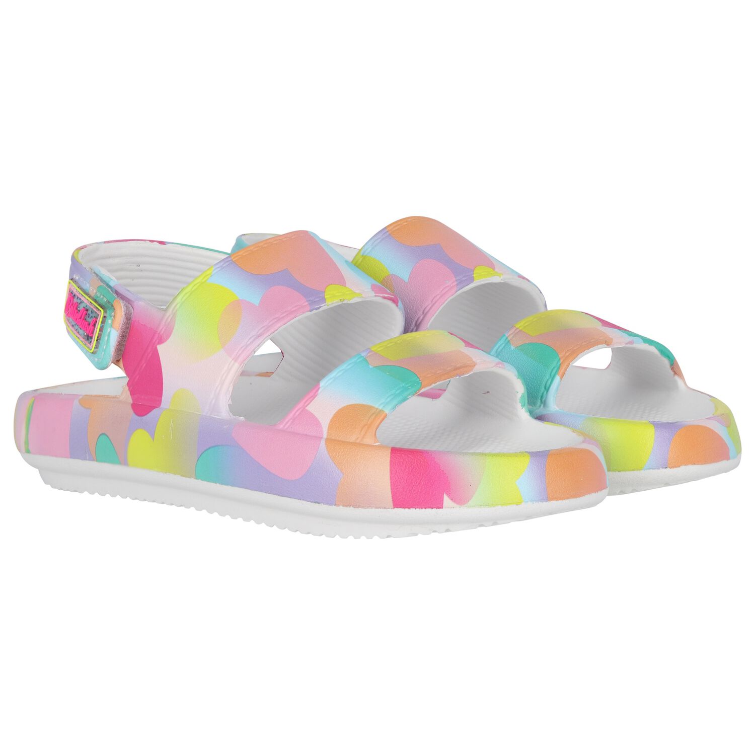 Girls Multi-Coloured Striped Sandals, 1, hi-res image number null