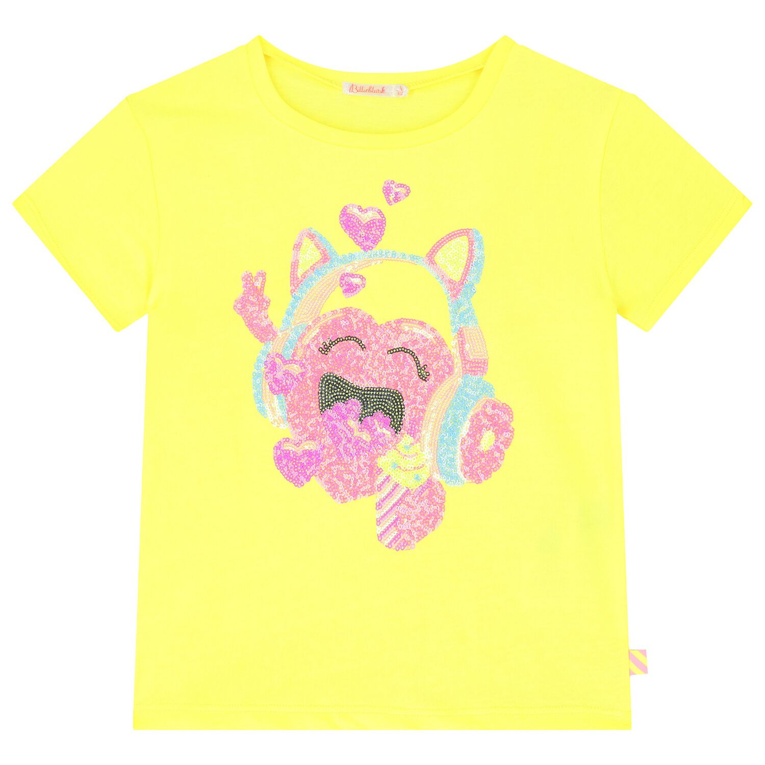 Girls Yellow Sequin T-Shirt, 2, hi-res