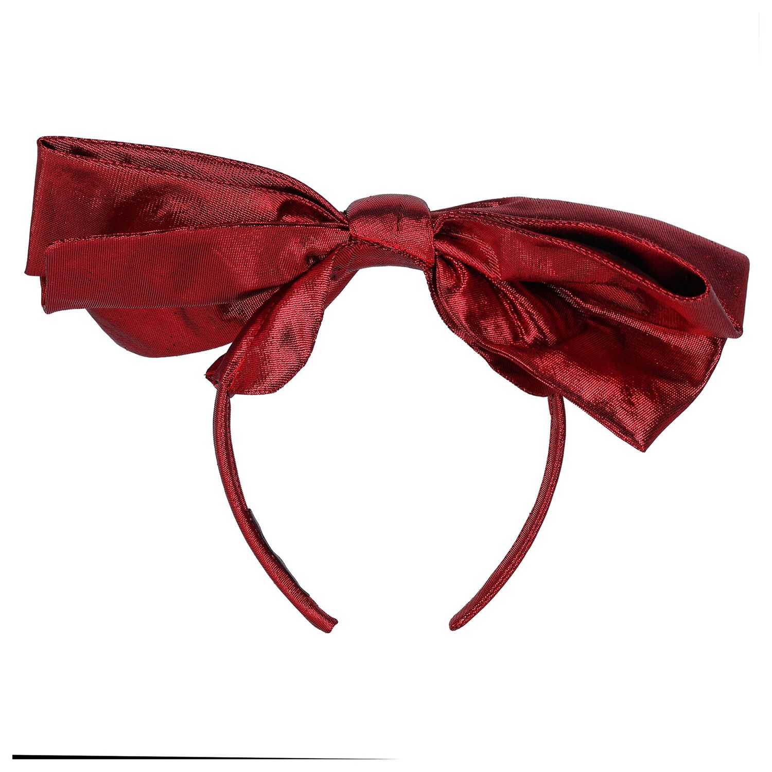 Girls Metallic Red Bow Headband, 2, hi-res image number null