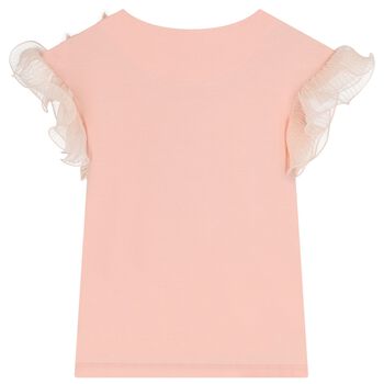 Girls Pink Sequin Flower Blouse