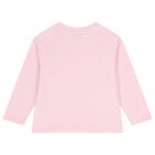 Girls Pink Logo Long Sleeve Top, 1, hi-res