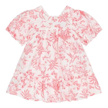 Baby Girls White & Red Floral Dress