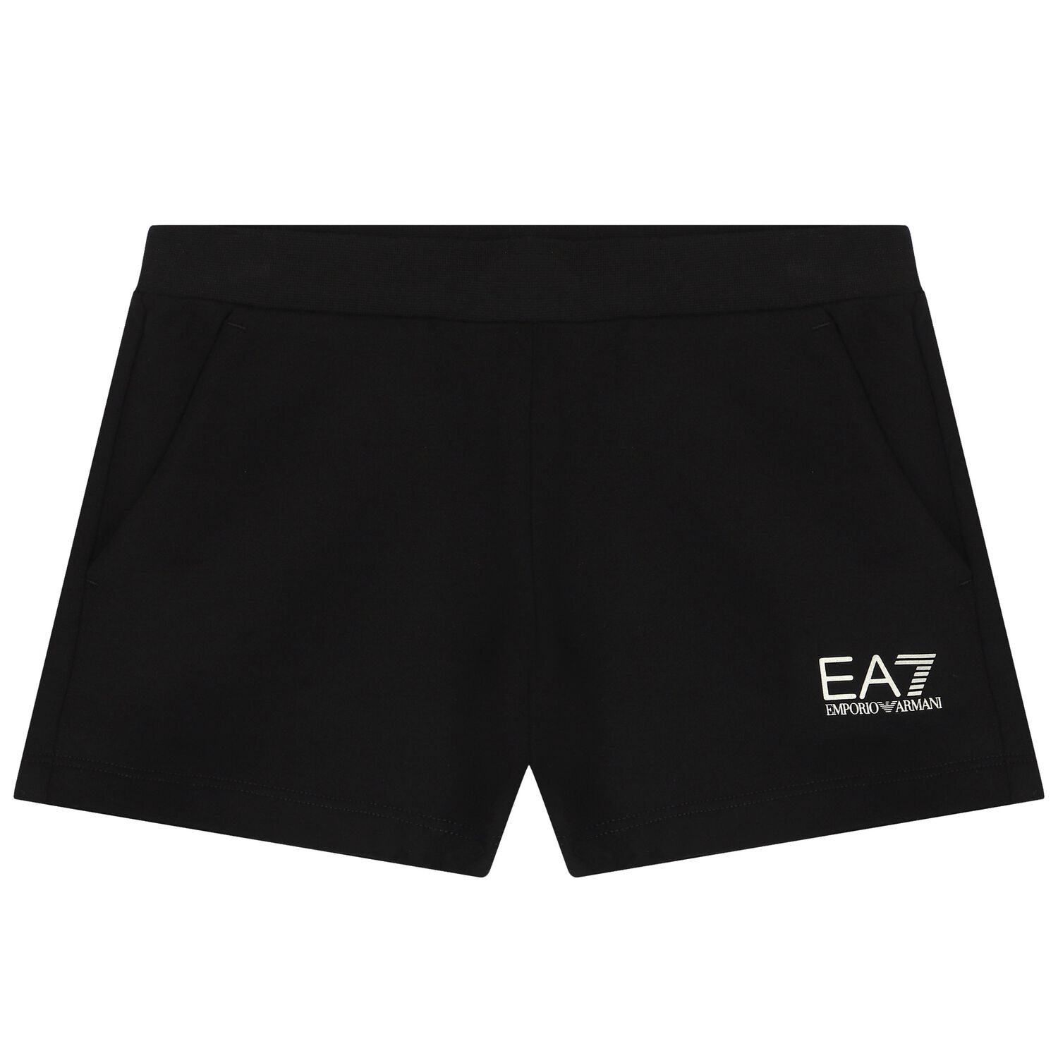 Girls Black Logo Shorts, 1, hi-res