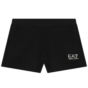 Girls Black Logo Shorts