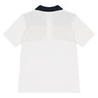 Younger Boys White & Beige Logo Polo Shirt, 2, hi-res