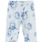 Girls Blue Roses Leggings, 1, hi-res