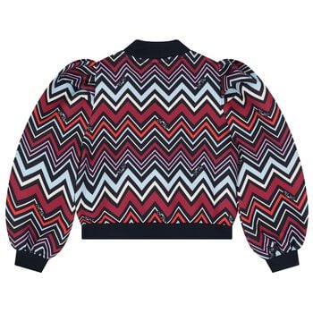 Girls Multi-Coloured Zig Zag Bomber Jacket