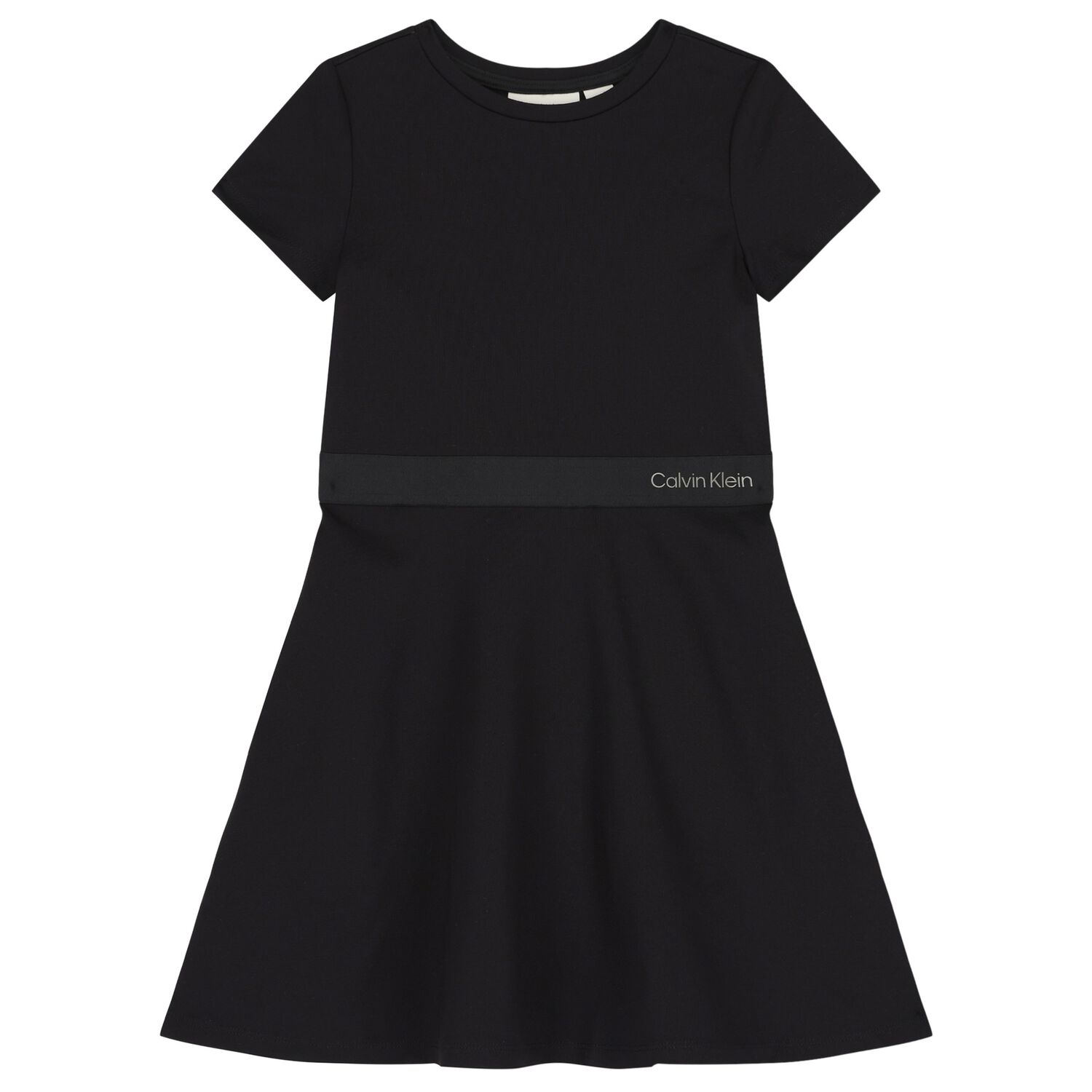 Girls Black Logo Dress, 1, hi-res