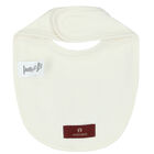 Baby Girls Ivory Logo Bib, 2, hi-res