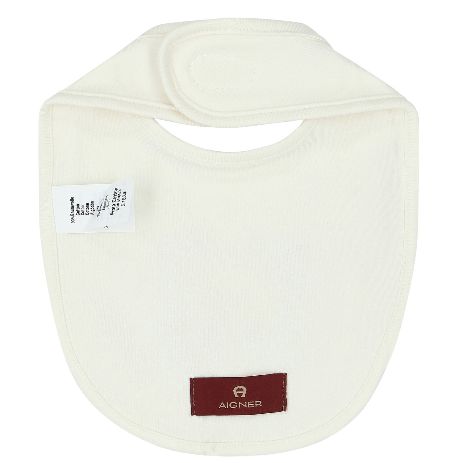 Baby Girls Ivory Logo Bib, 2, hi-res