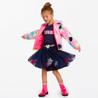 Girls Navy Blue Heart & Star Tulle Skirt, 1, hi-res