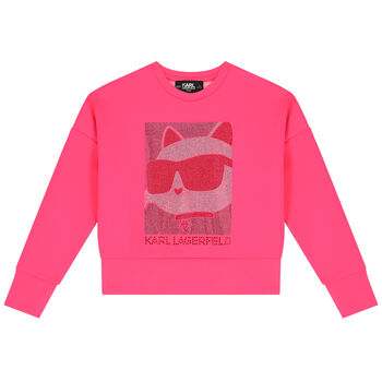 Girls Pink Choupette Logo Sweatshirt