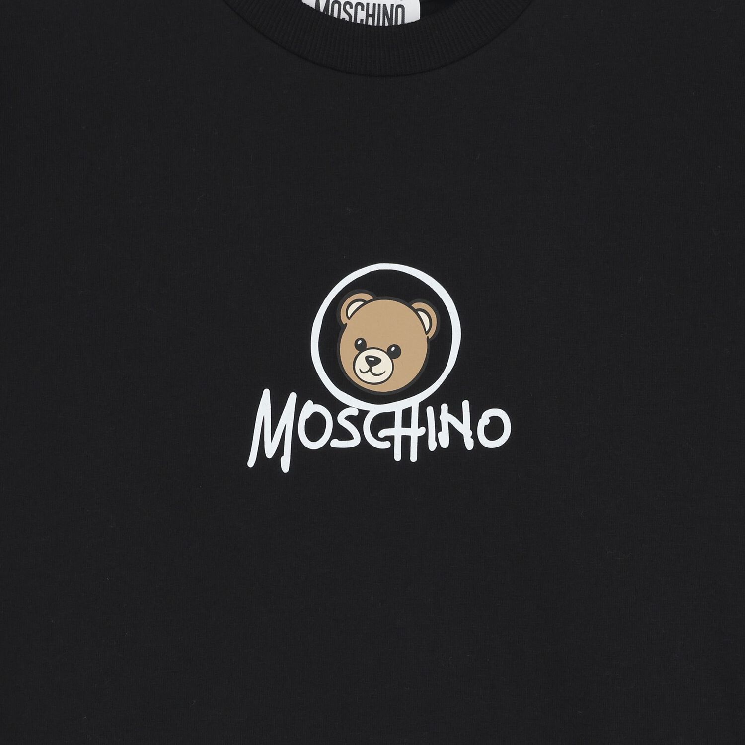 Black Teddy Bear Logo Long Sleeve Top, 6, hi-res