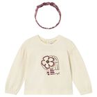 Younger Girls Ivory Long Sleeve Top Set, 1, hi-res