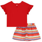 Girls Red Skirt Set, 1, hi-res