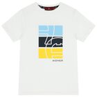 Boys White Logo T-Shirt, 1, hi-res