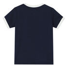 Younger Boys Navy Logo T-Shirt, 3, hi-res