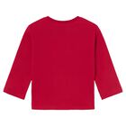 Younger Boys Red Puppy Long Sleeve Top, 1, hi-res