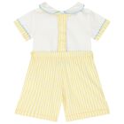 Baby Boys White & Yellow Shorts Set, 1, hi-res