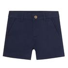 Younger Boys Navy Blue Chino Shorts, 4, hi-res