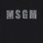 Girls Black Embellished Logo Sweatshirt Dress, 1, hi-res