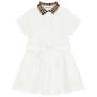 Girls White Logo Polo Dress, 1, hi-res